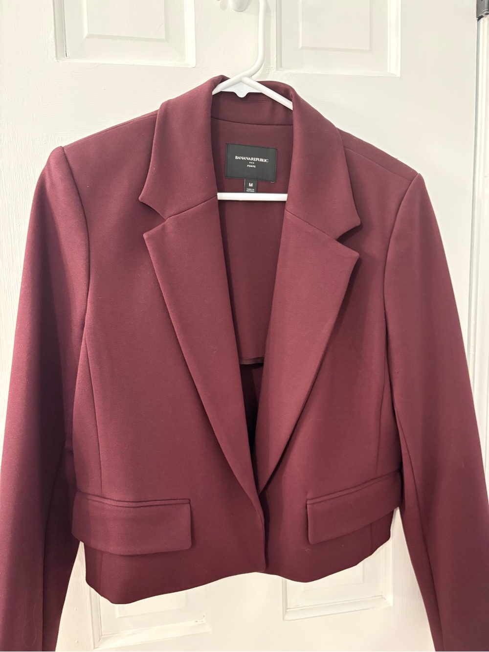 Banana Republic Cropped Blazer in Wine